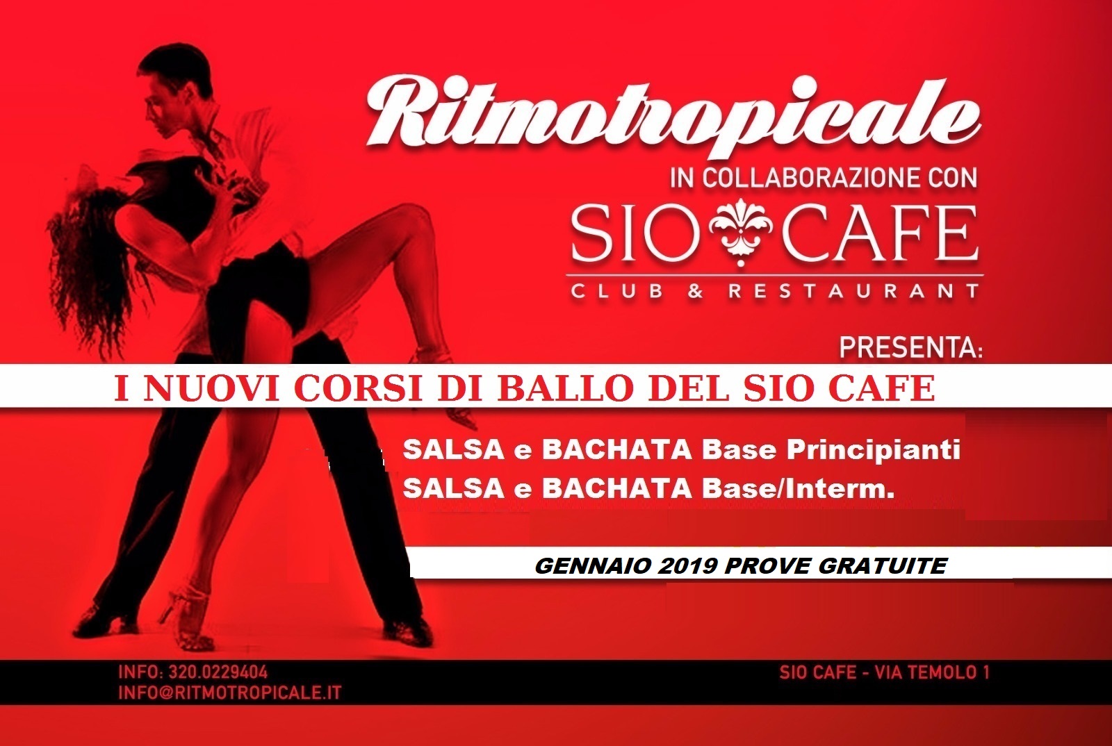 Scuola di Ballo Latino Americano, corsi